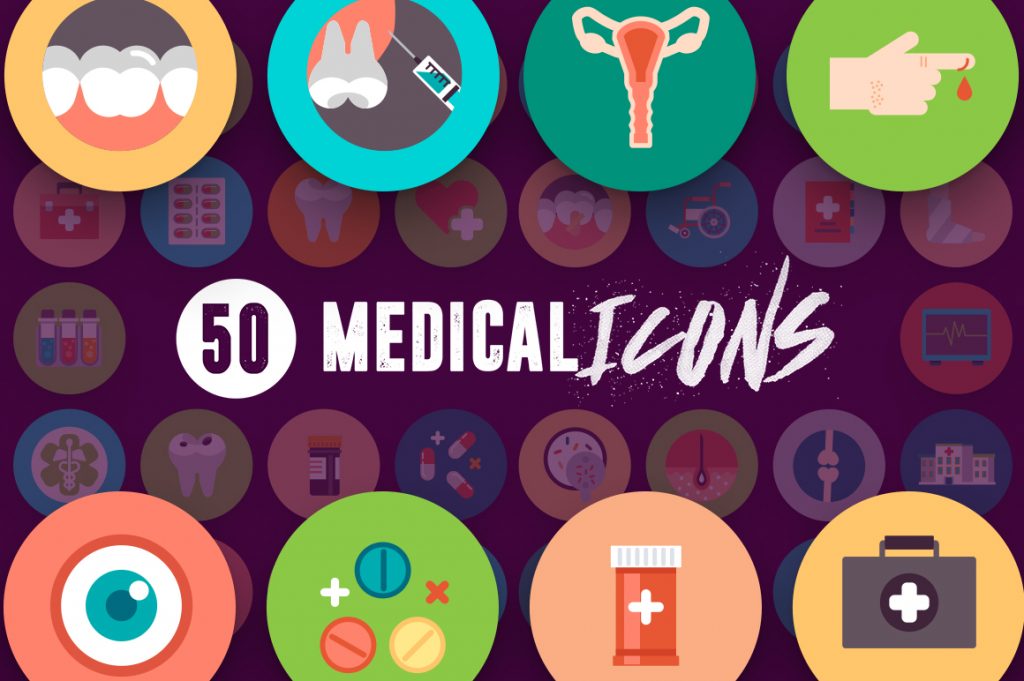 Compatible 50 Medical Icons pack