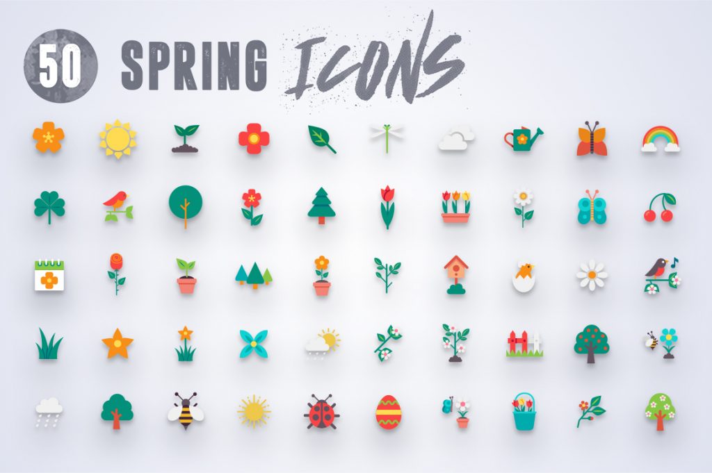 Simple style Spring Icons