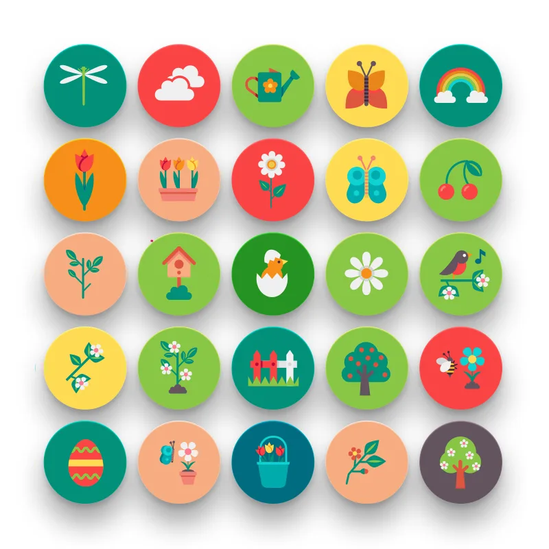 Spring-Icons-Flat Spring Icons