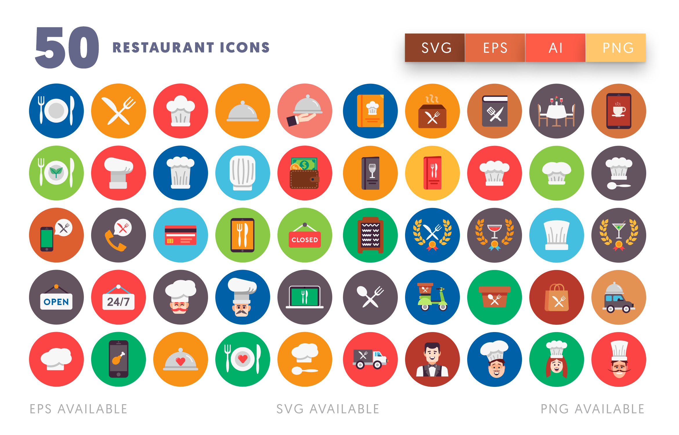 50 Restaurant Icons