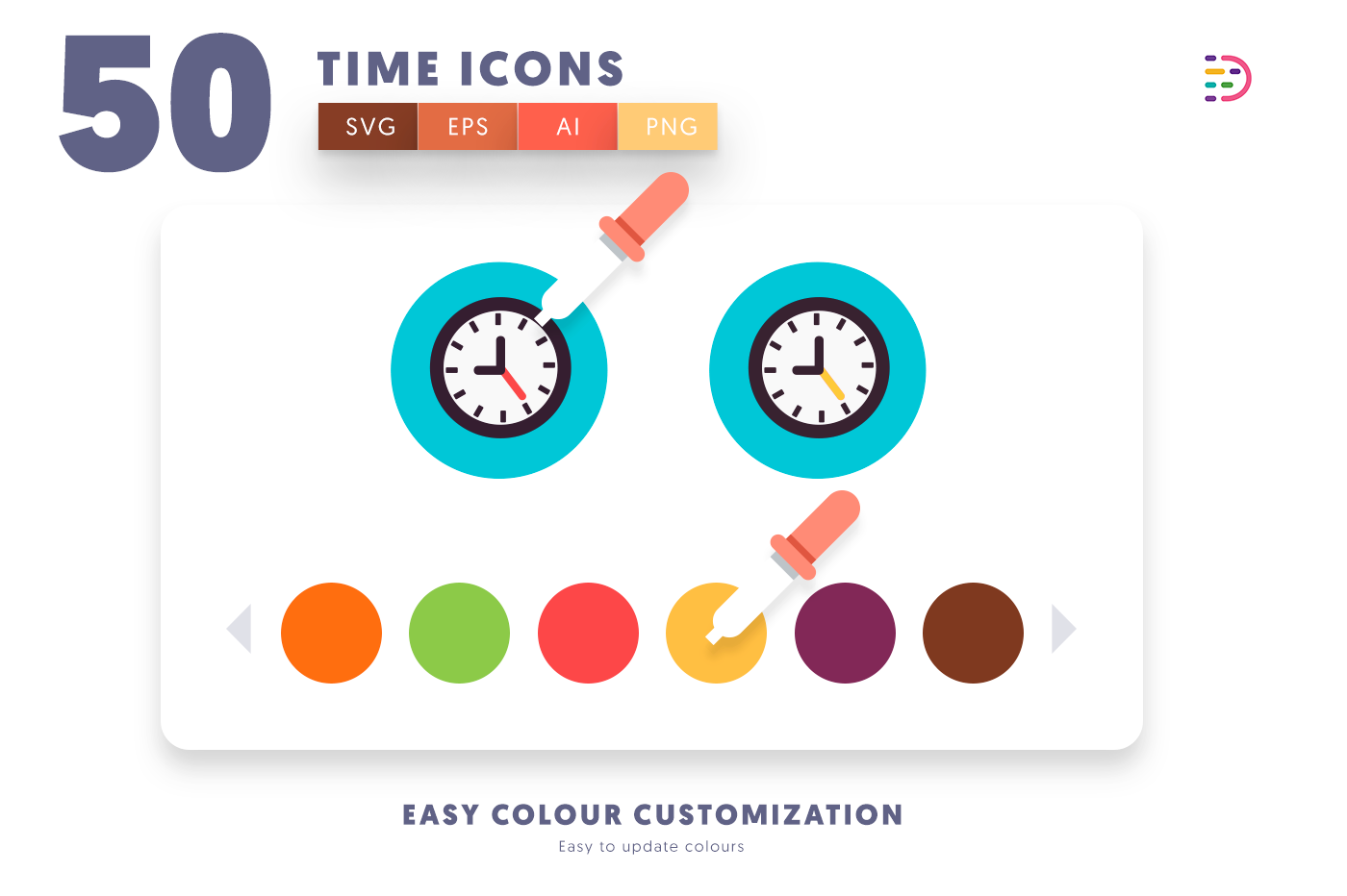 Design ready Time Flat Icons