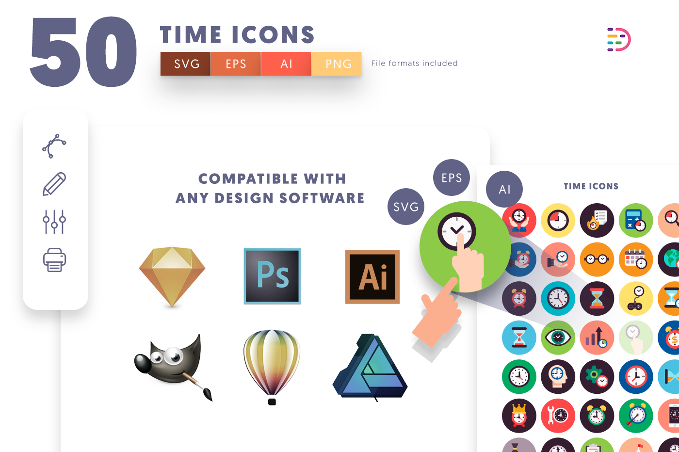  full vector Time Flat Icons