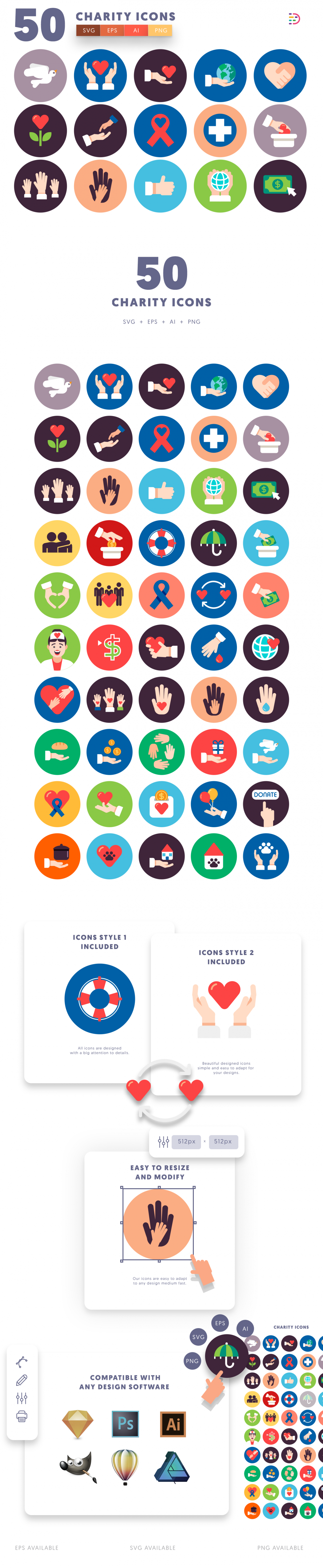 50 Charity Icons - Dighital Icons | Premium Icon Sets For All Your Designs!