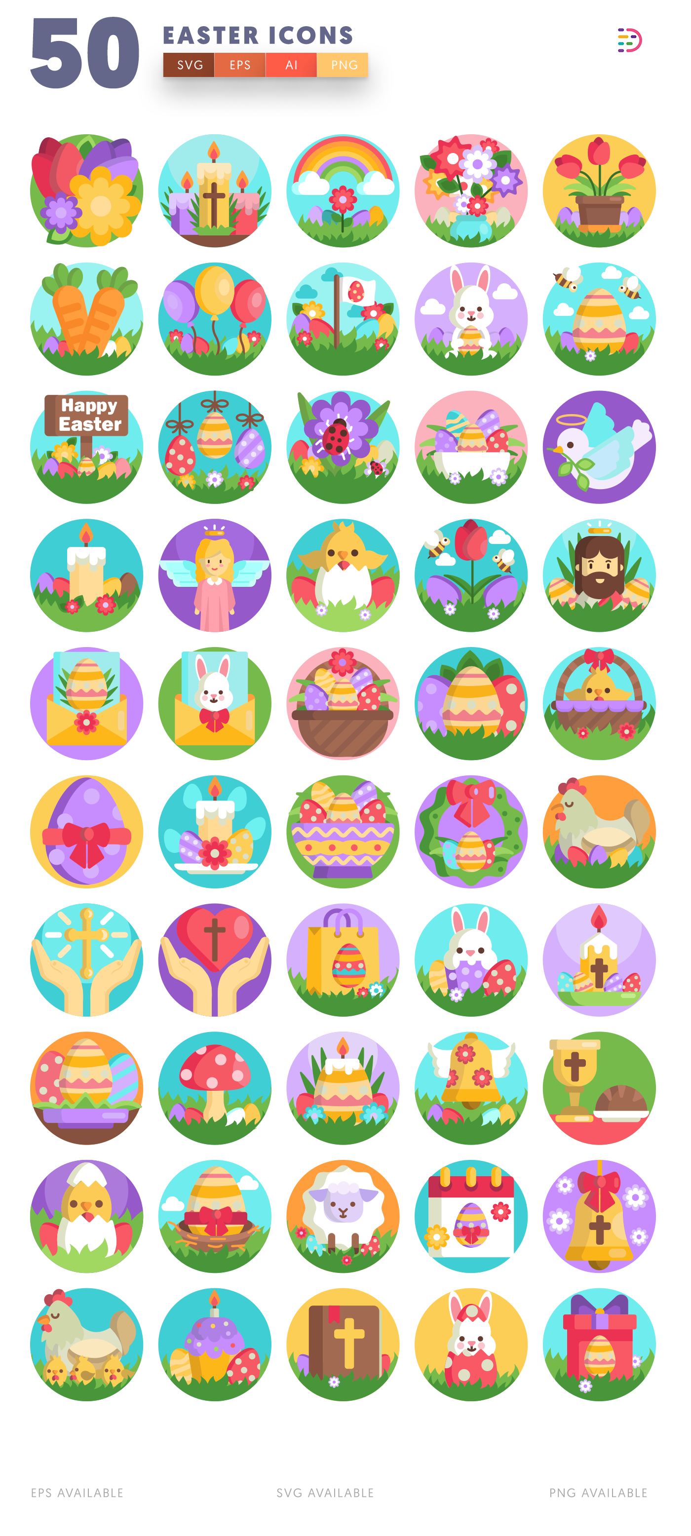 Design ready 50 Easter Icons