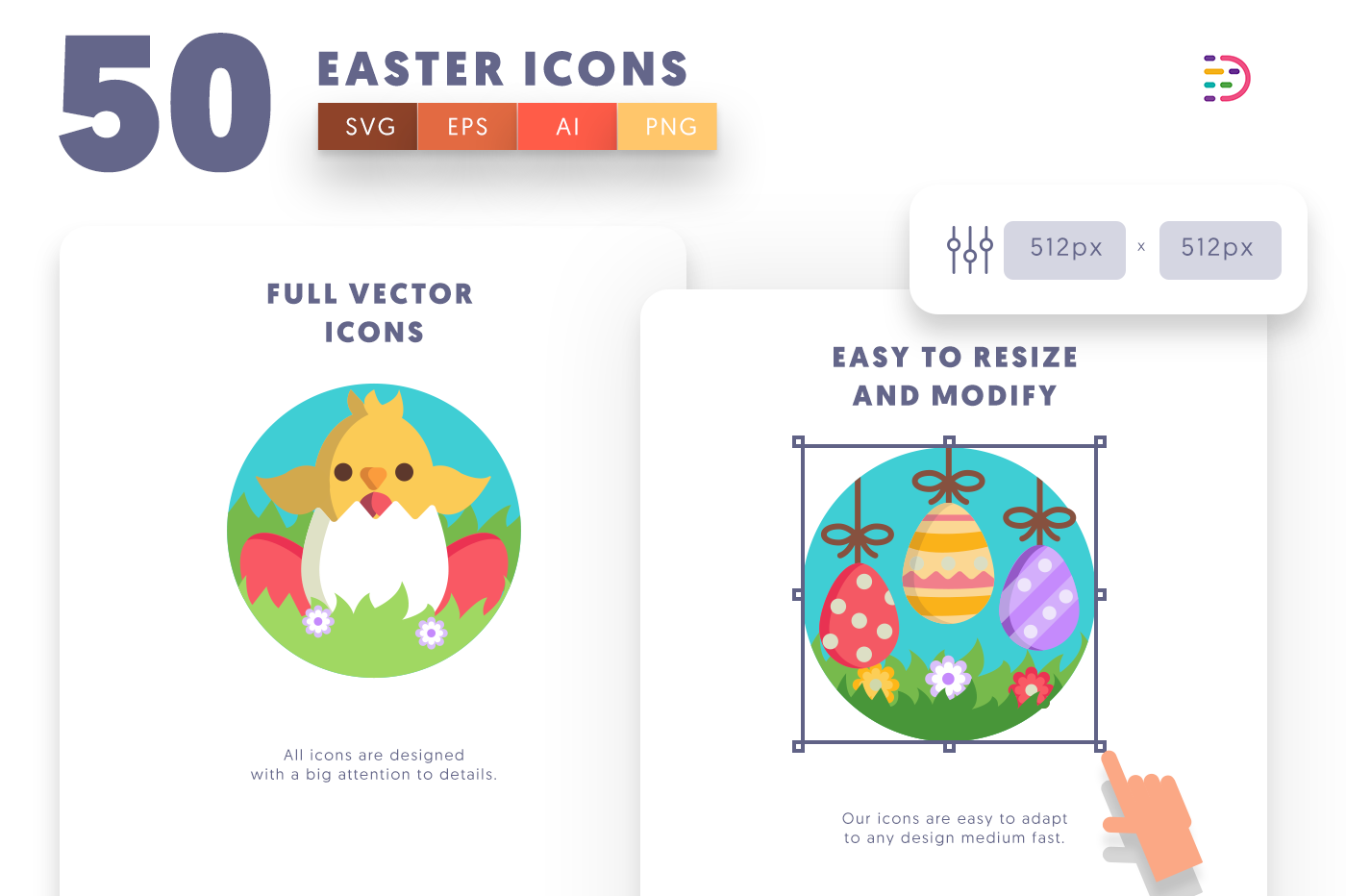Customizable and vector Easter Icons
