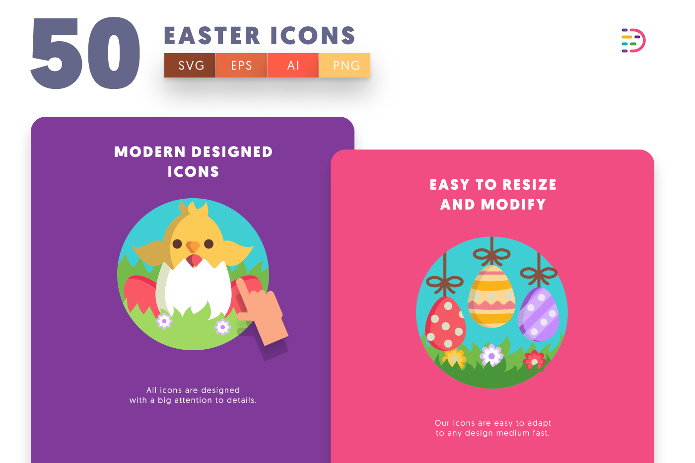 Drag and drop vector 50 Easter Icons