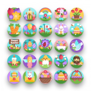 Easter-Spring-summer-flat-cute-icons