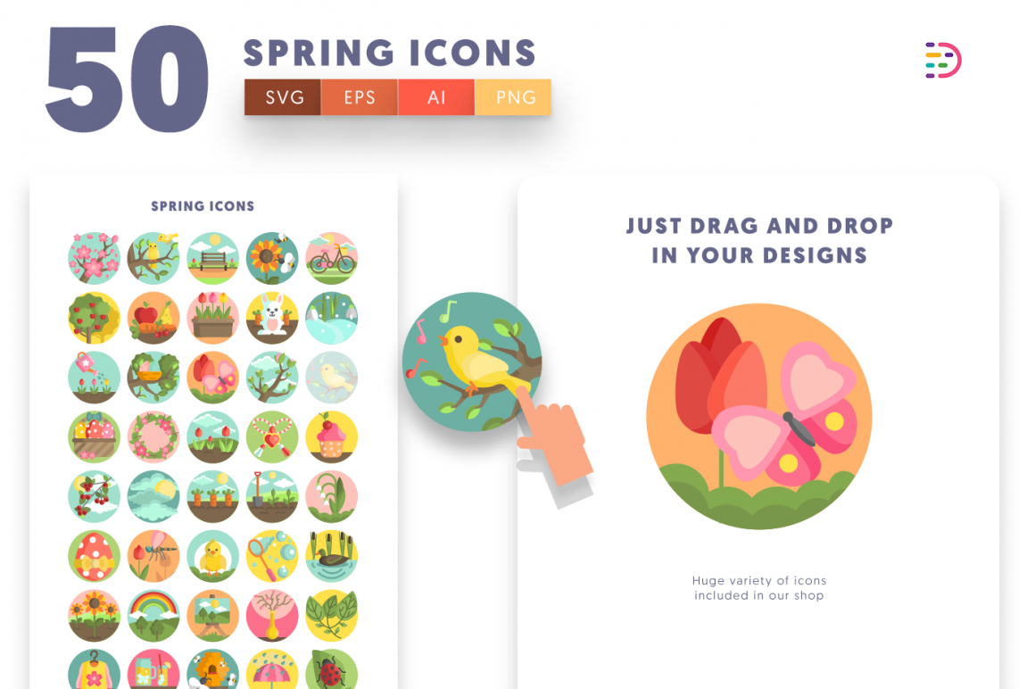 50 Spring Icons - Dighital Icons | Premium Icon Sets For All Your Designs!