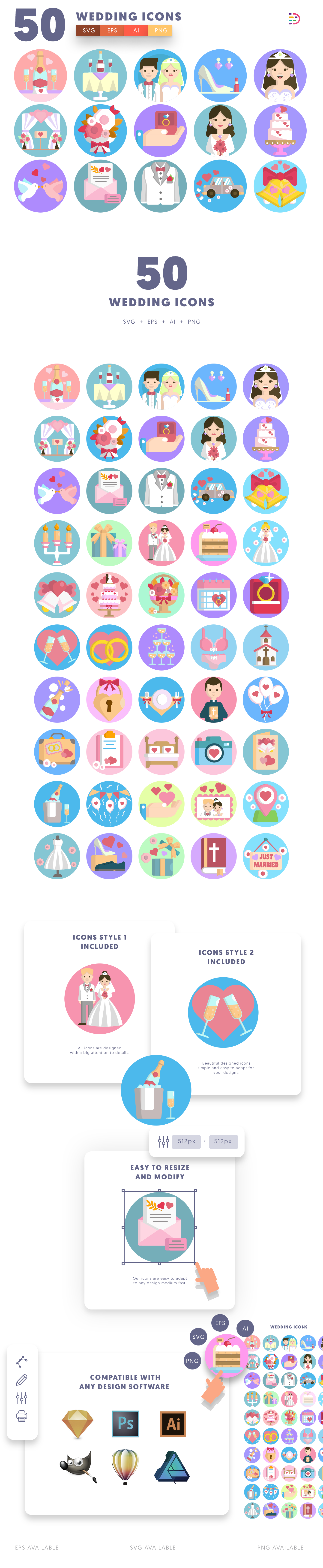  Wedding Icons list
