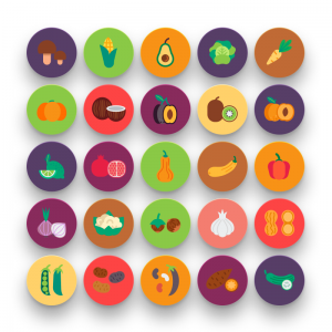 Fruit vegetable icons
