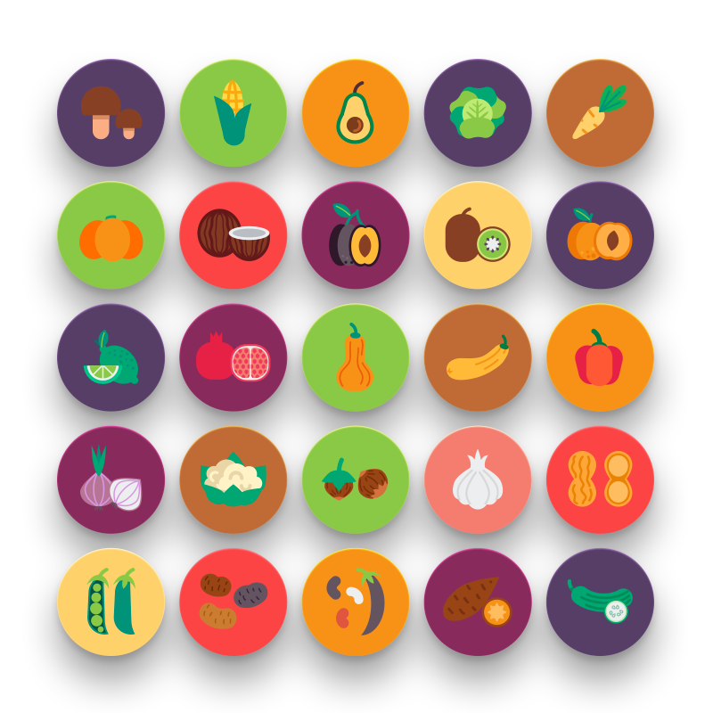 Fruits and Vegetable Icons