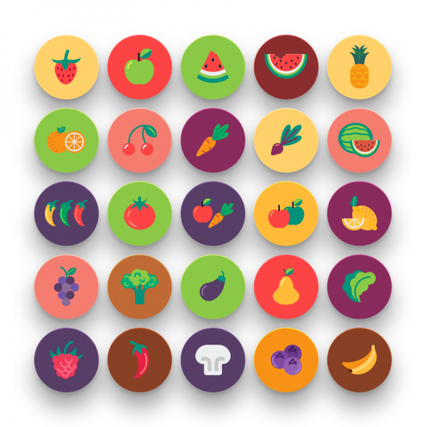 50 Fruits & Vegetable Icons - Dighital Icons | Premium Icon Sets For ...