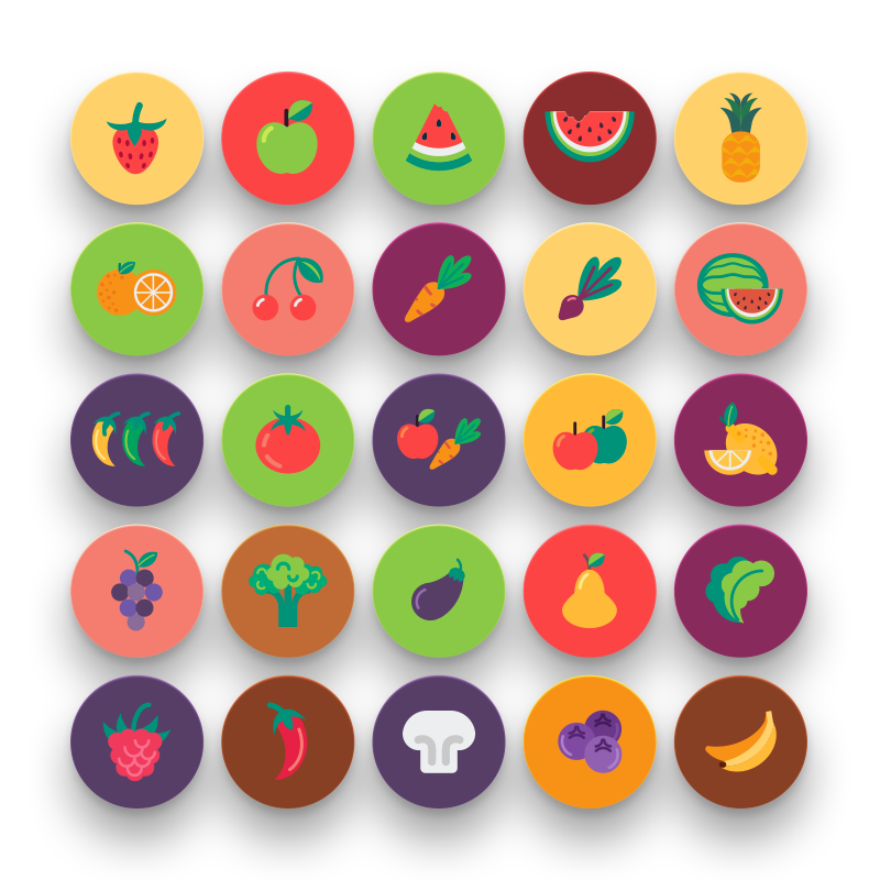 Fruits and Vegetable Icons