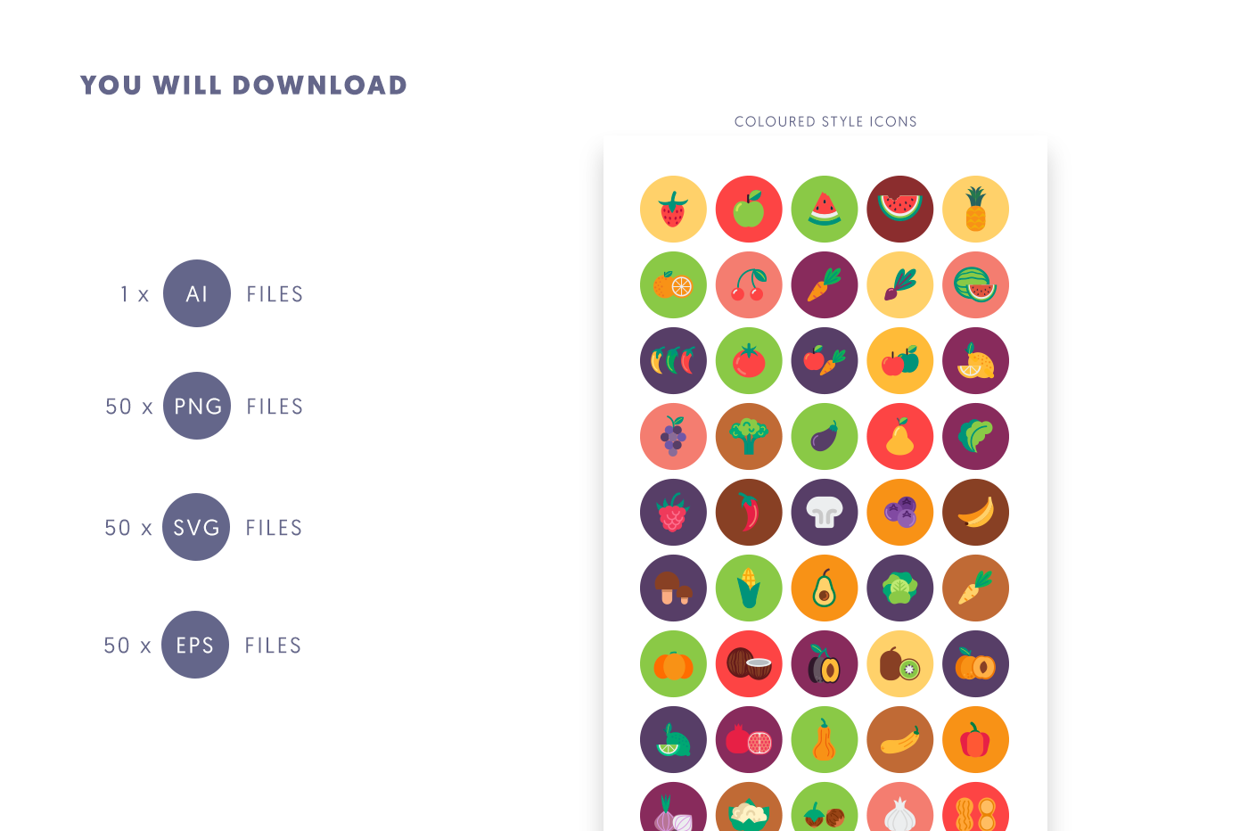 Fruits and Vegetable Icons