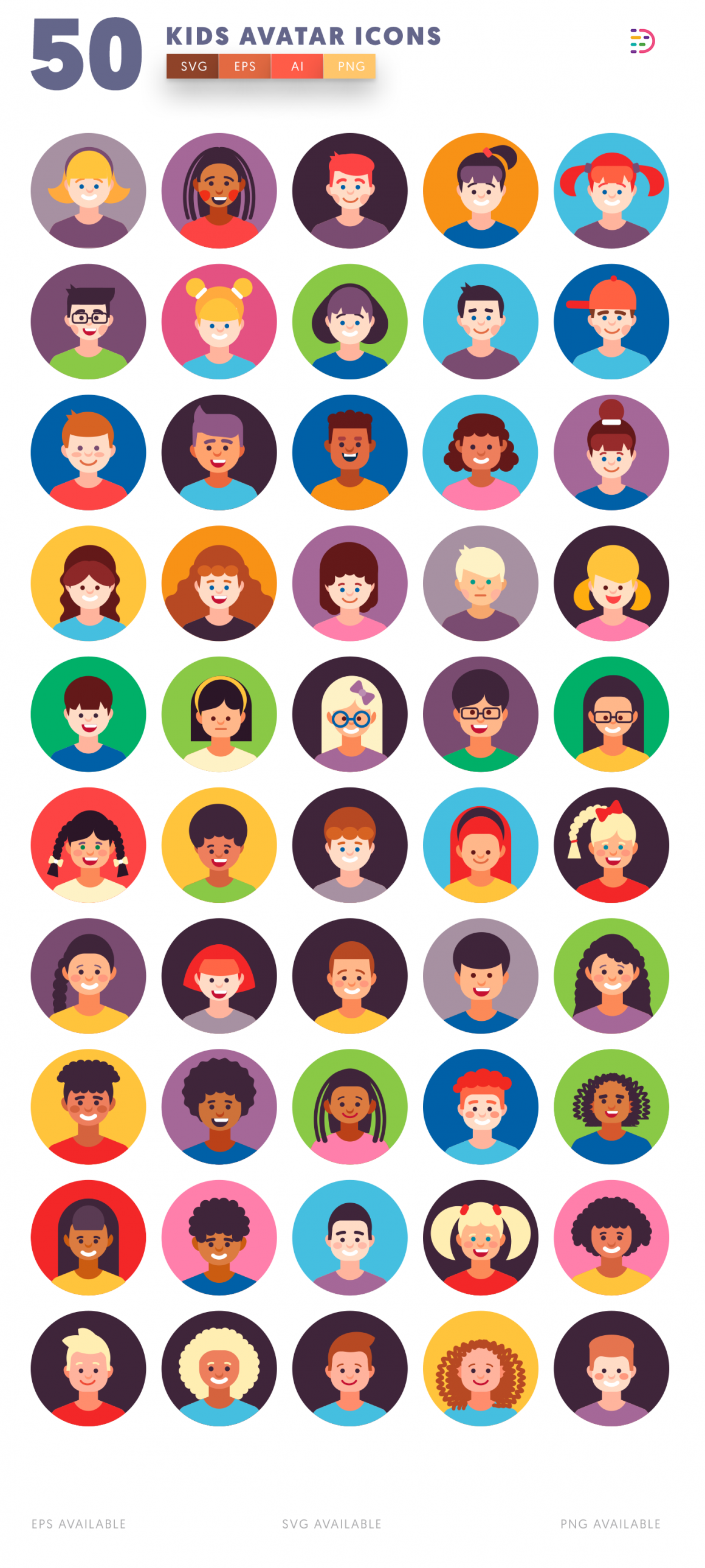 50 Kids Avatar Icons - Dighital Icons | Premium Icon Sets For All Your ...