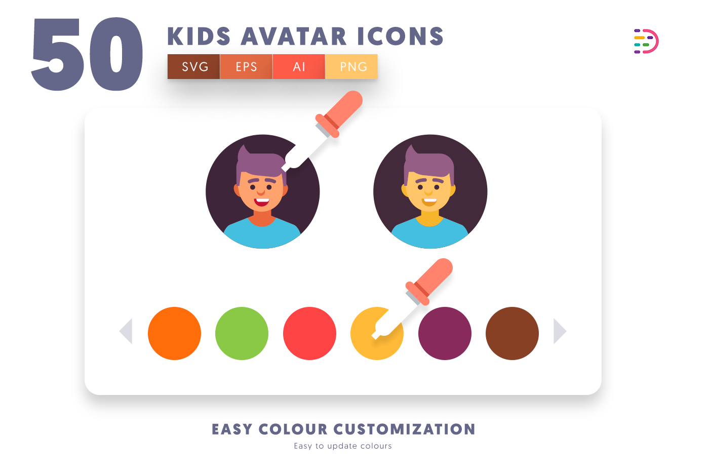  full vector Kids Avatar Icons