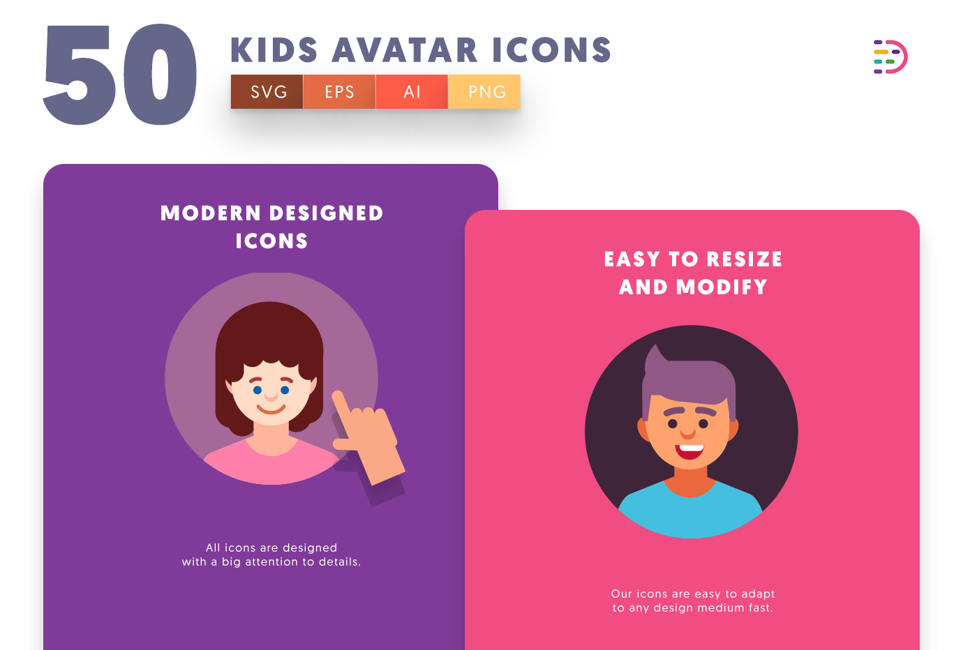 Drag and drop vector Kids Avatar Icons