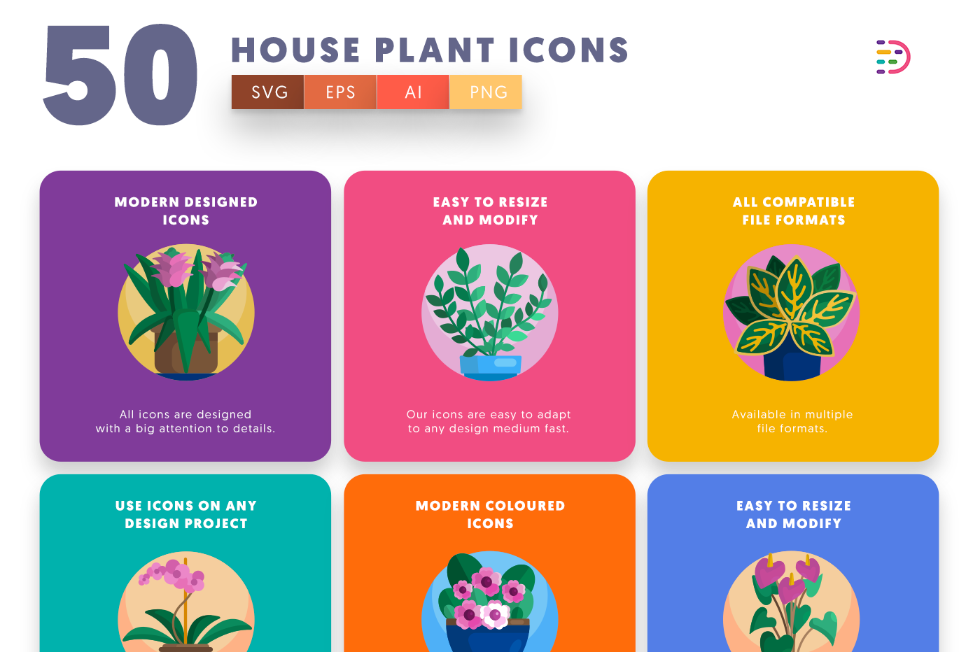 Full vector House Plant Icons