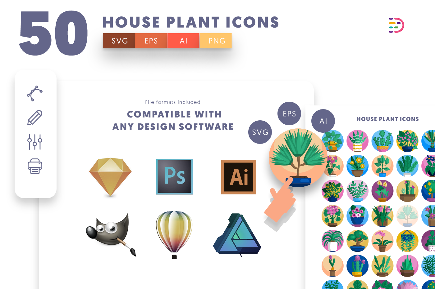 Compatible House Plant Icons pack