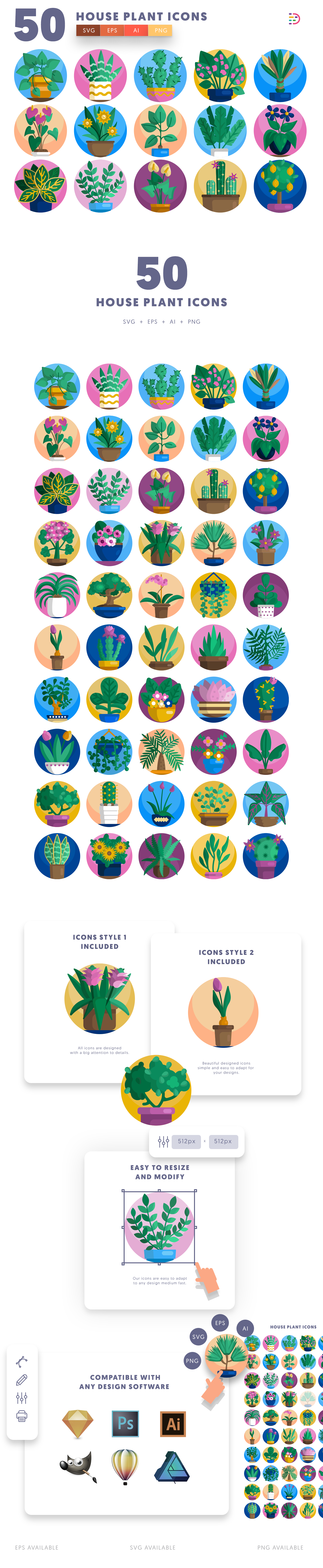  House Plant Icons list