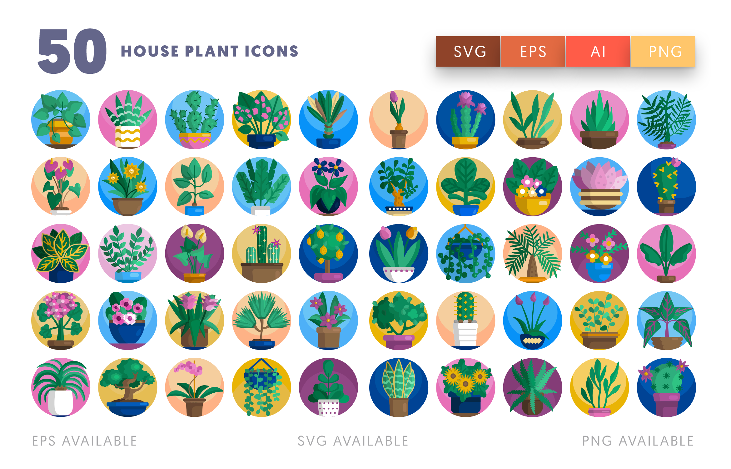 50 House Plant Icons