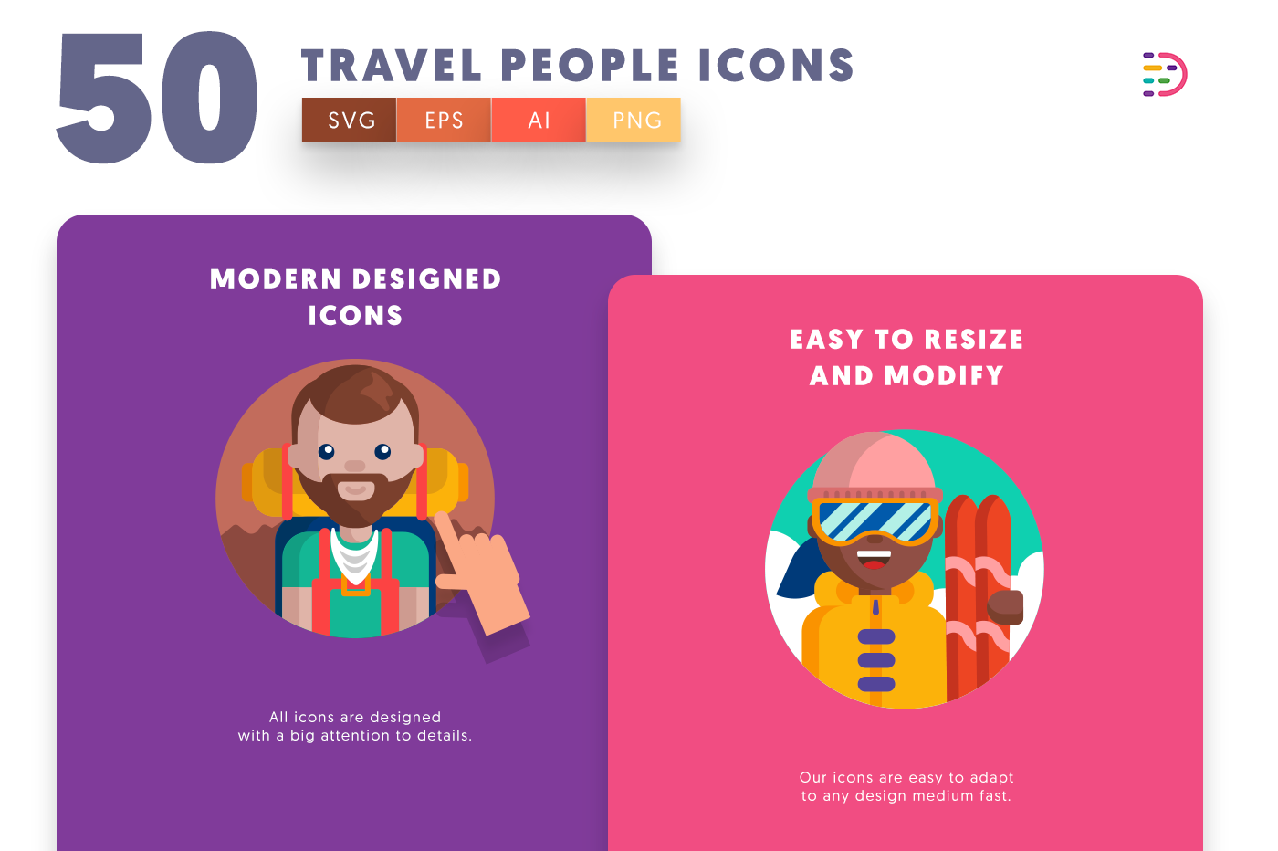 Drag and drop vector 50 Travel People Icons
