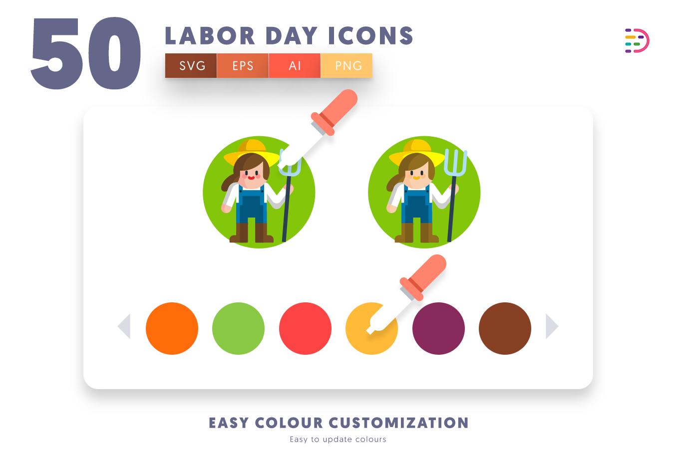 full vector Labor Day Icons