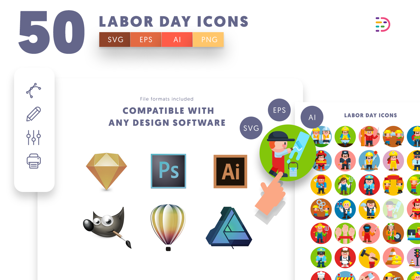 Compatible Labor Day Icons pack