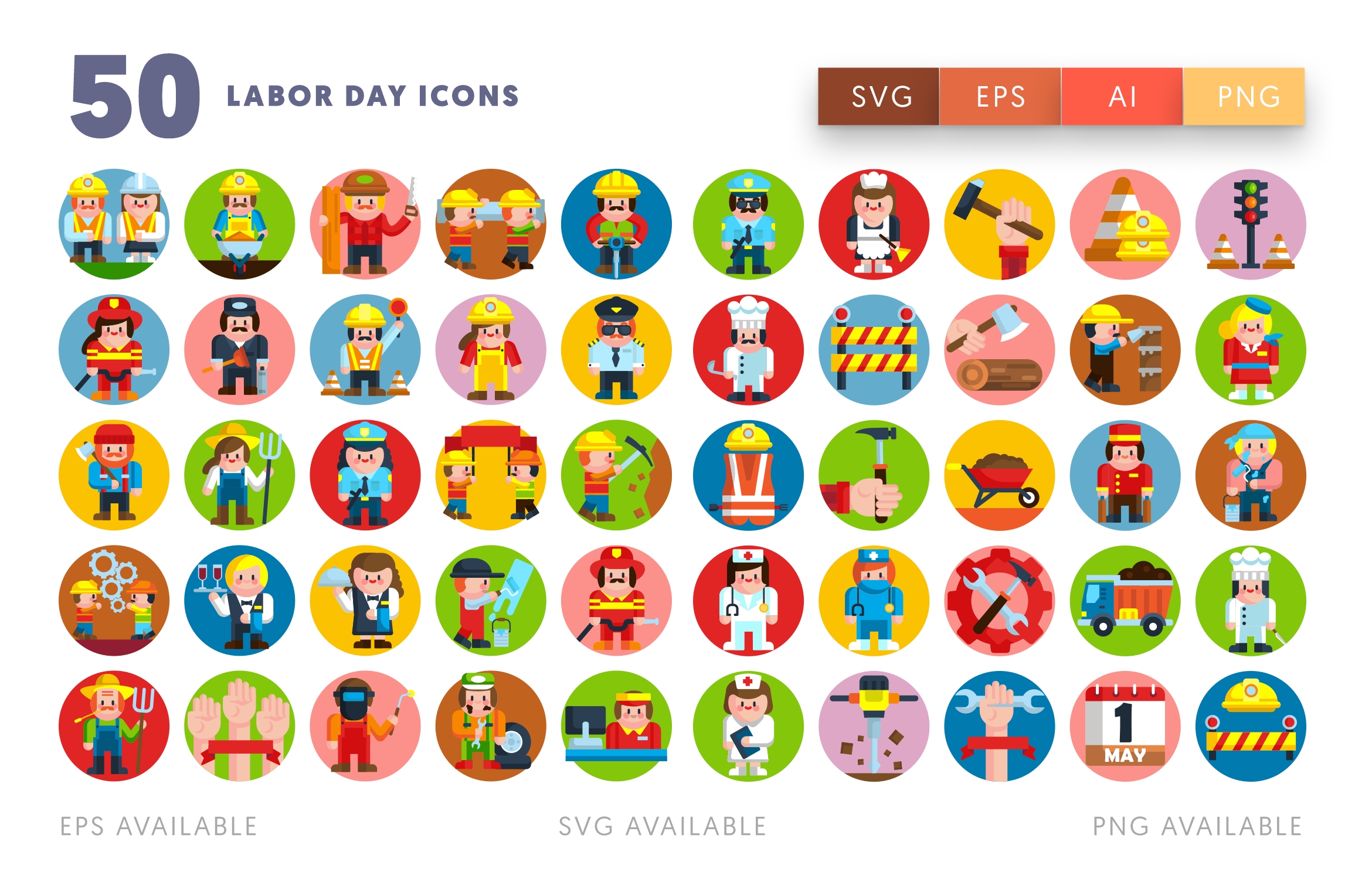 50 Labor Day Icons