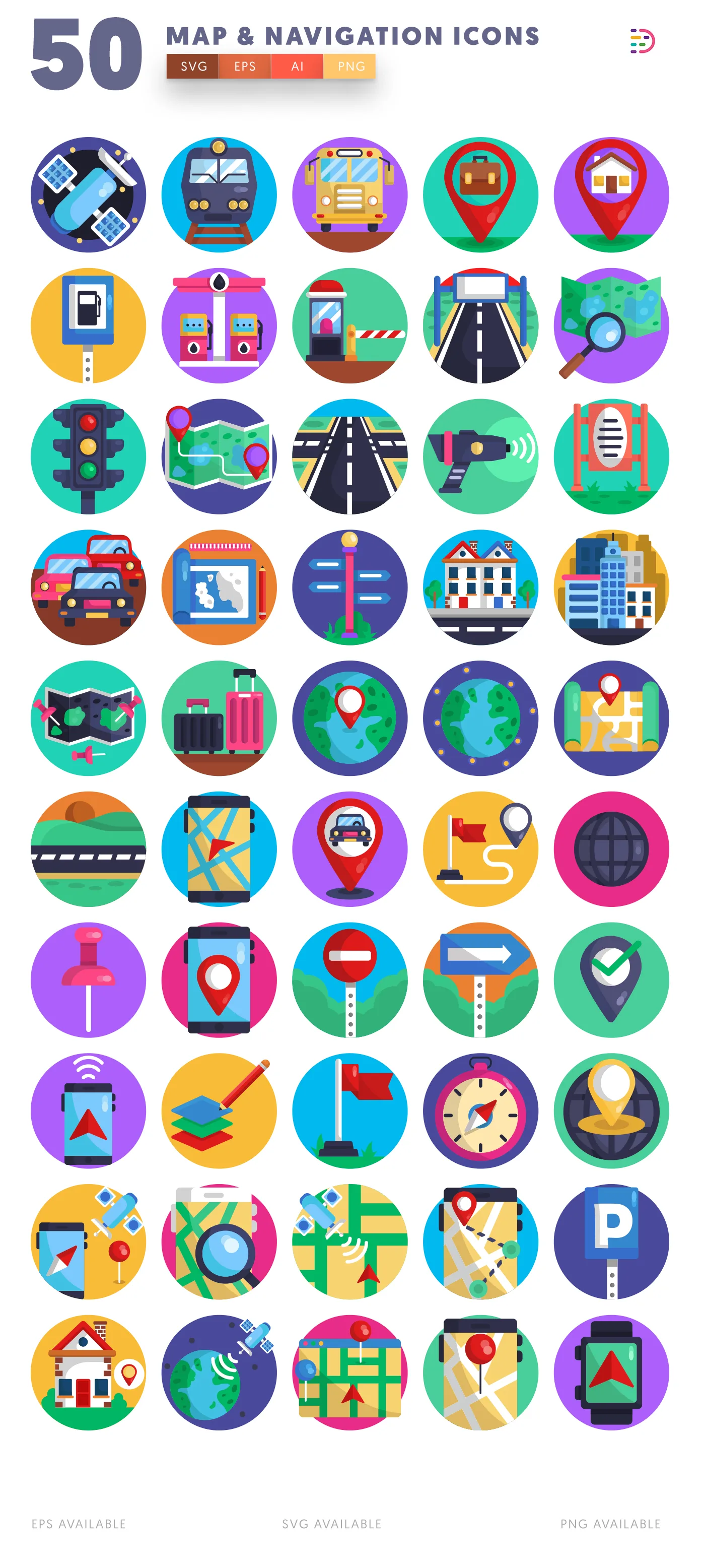 Design ready Map and Navigation Icons