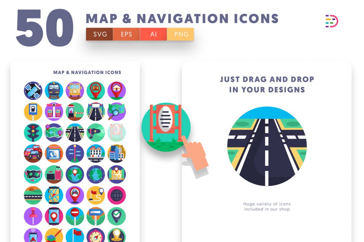 50 Map & Navigation Icons - Dighital Icons | Premium Icon Sets For All ...