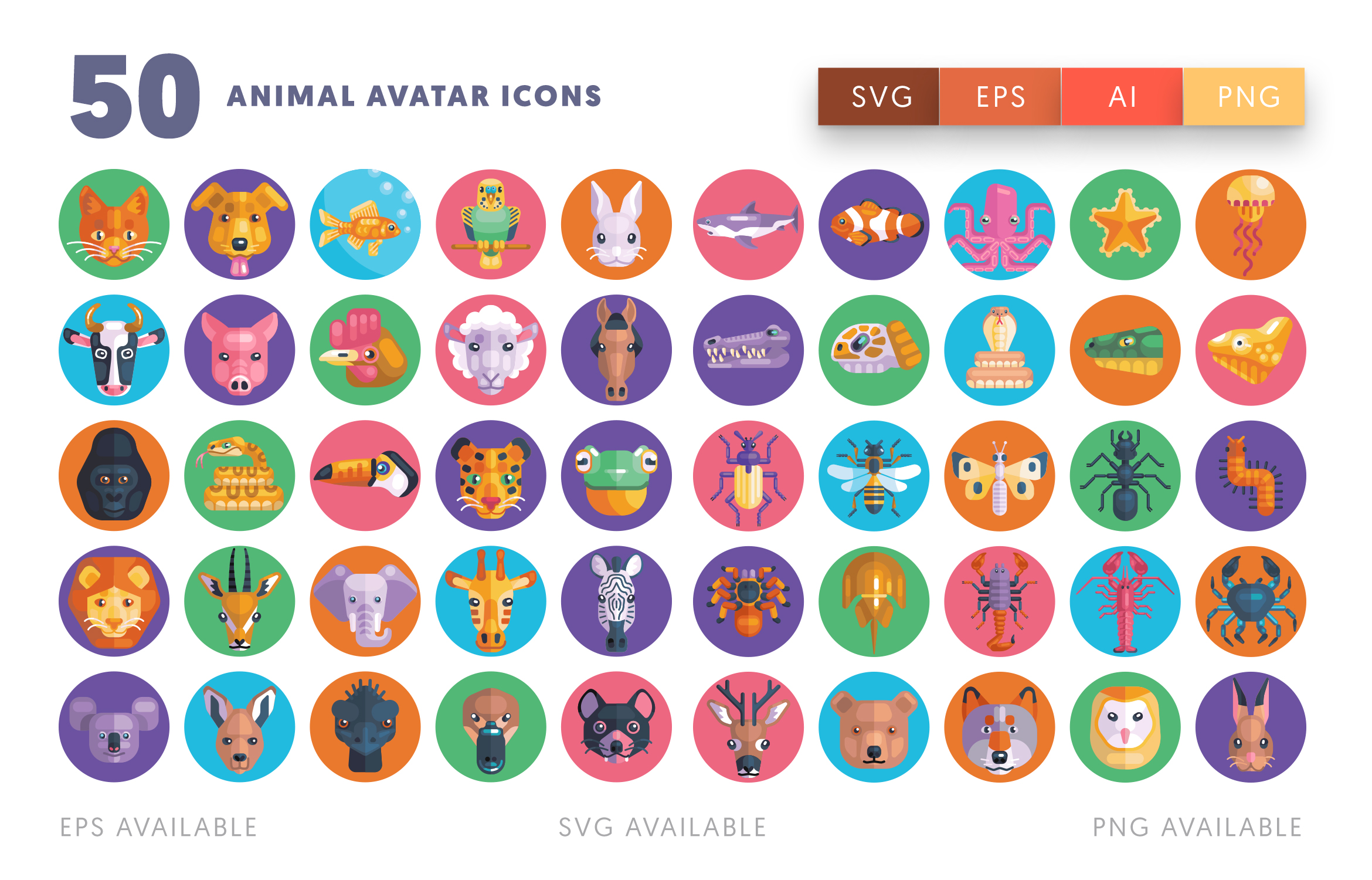 50 Animal Avatar Icons