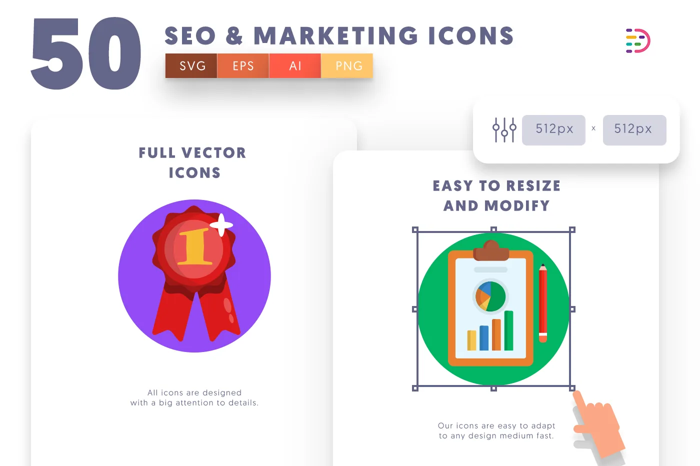 Full vector Seo and Marketing Icons