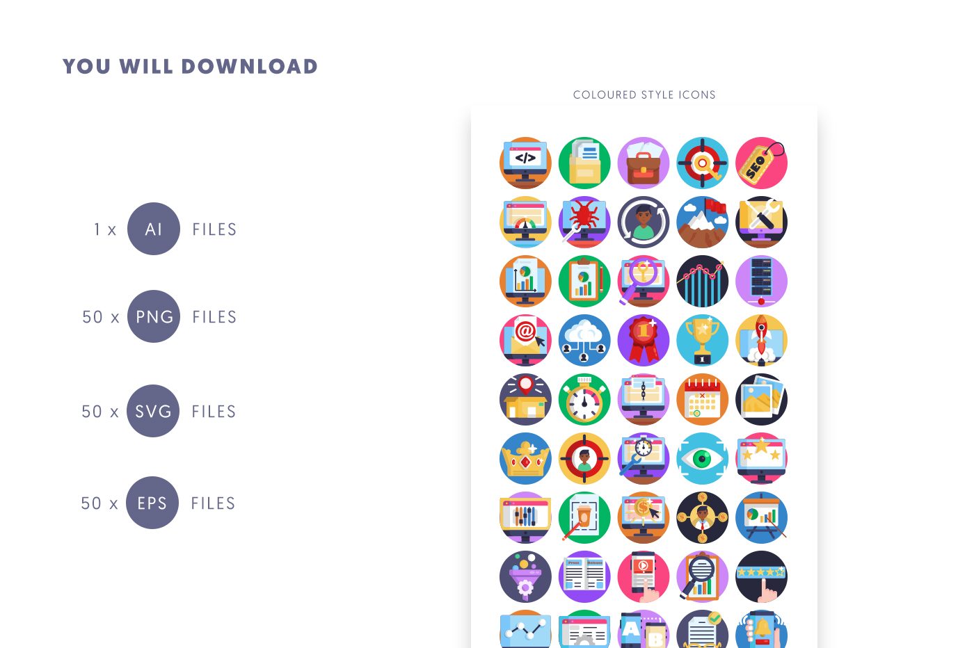 Compatible Seo and Marketing Icons pack