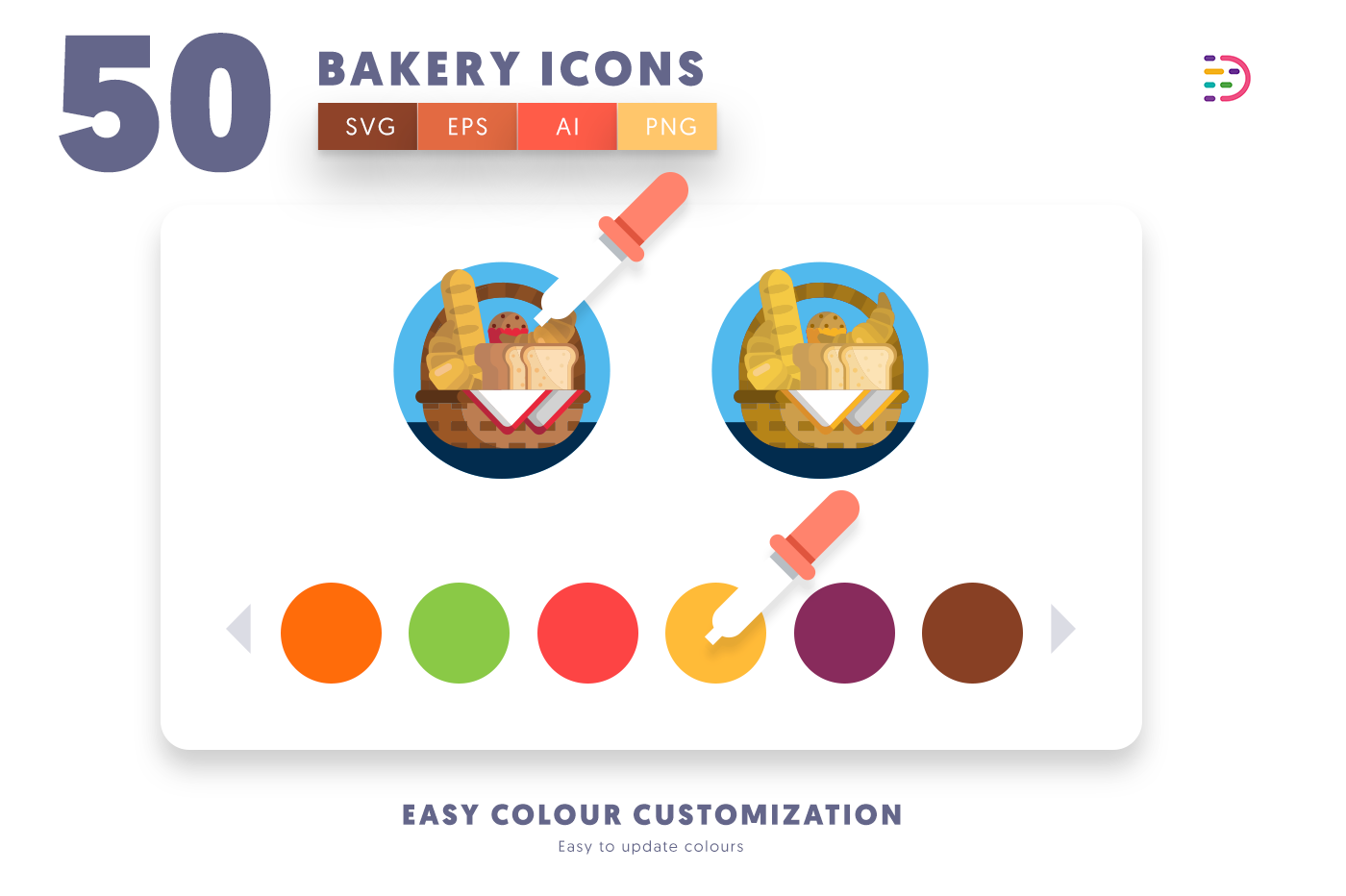 Customizable and vector Bakery Icons