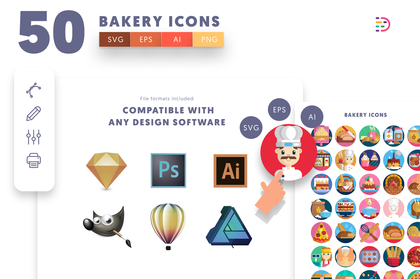  full vector Bakery Icons