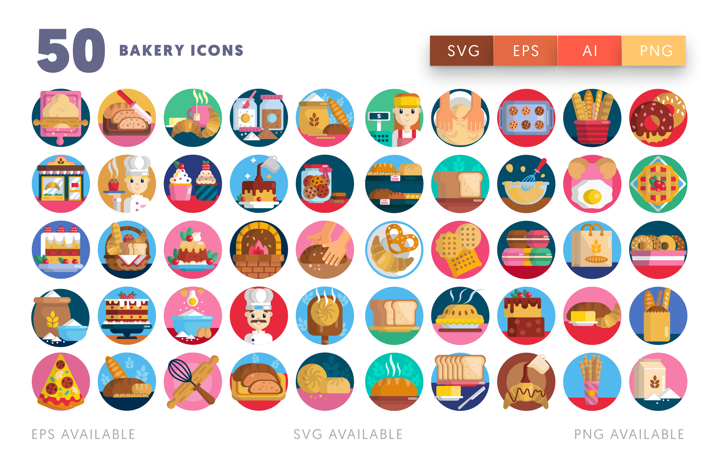 50 Bakery Icons