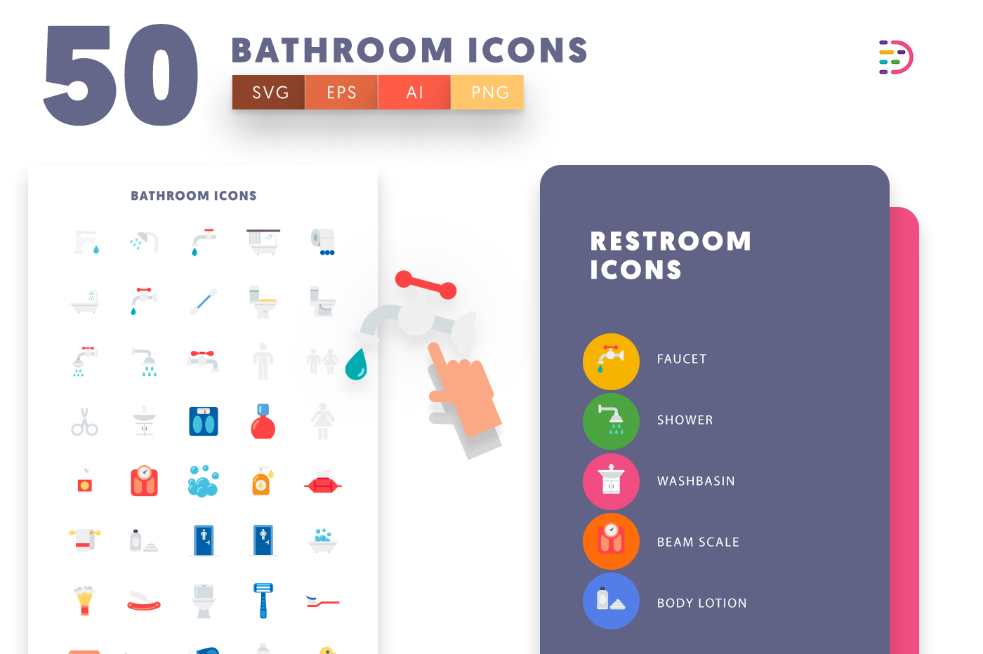 Full vector Bathroom Icons