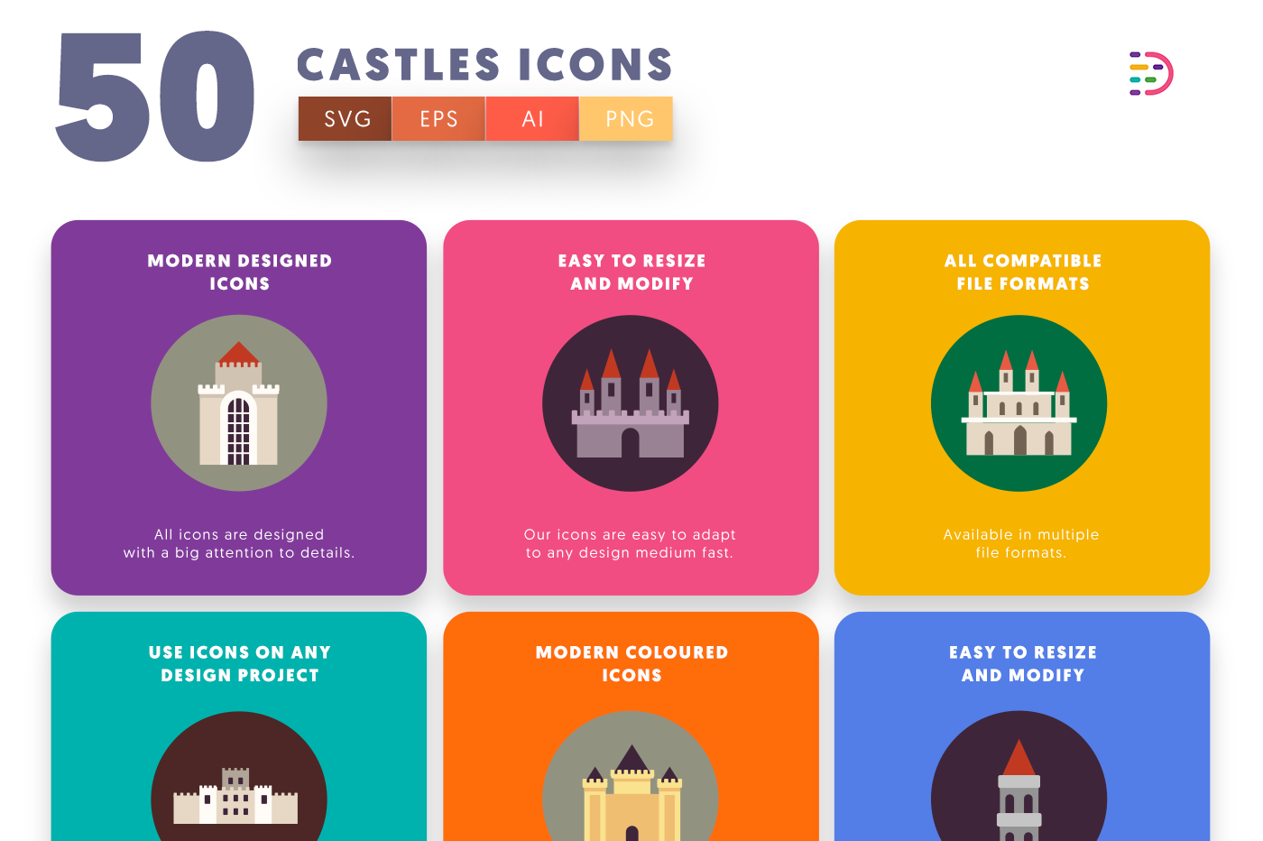 Full vector Castle Icons