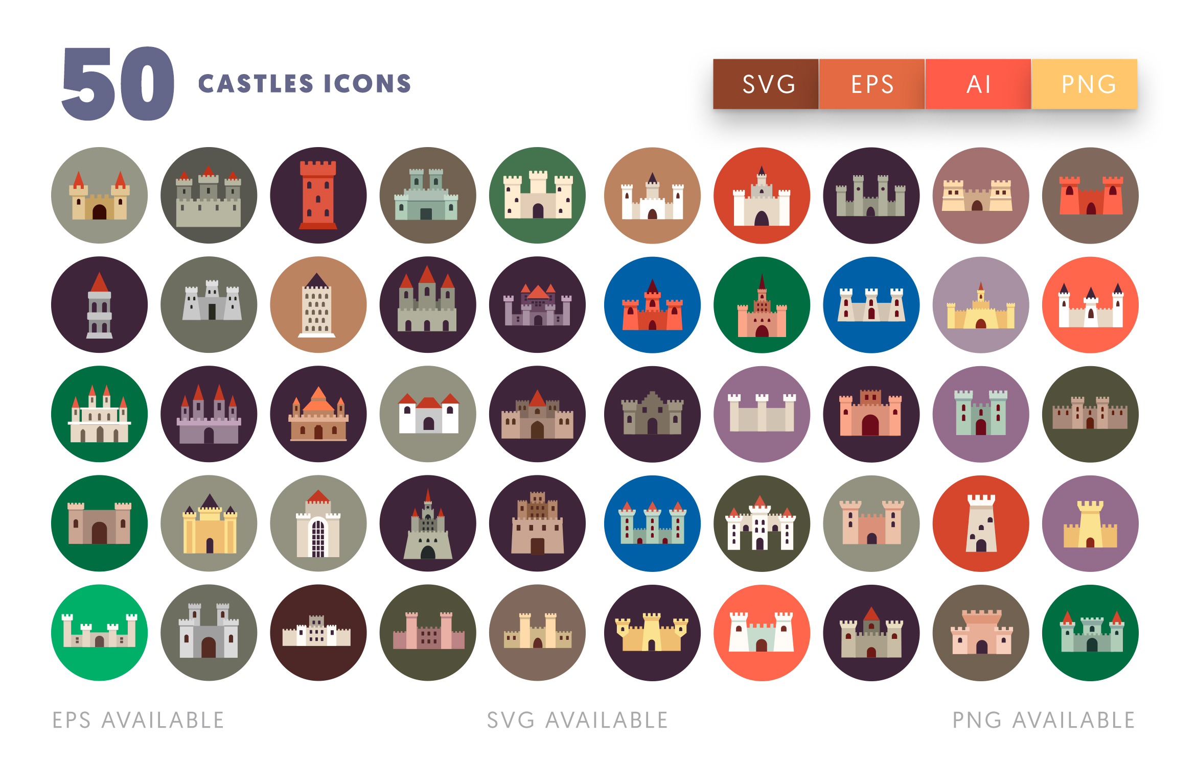 50 Castle Icons
