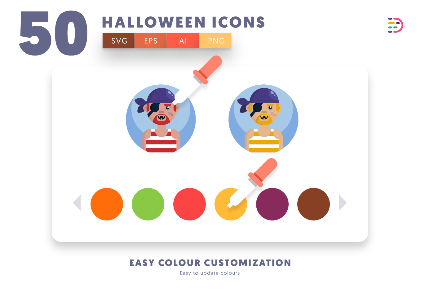 Customizable and vector Halloween Icons