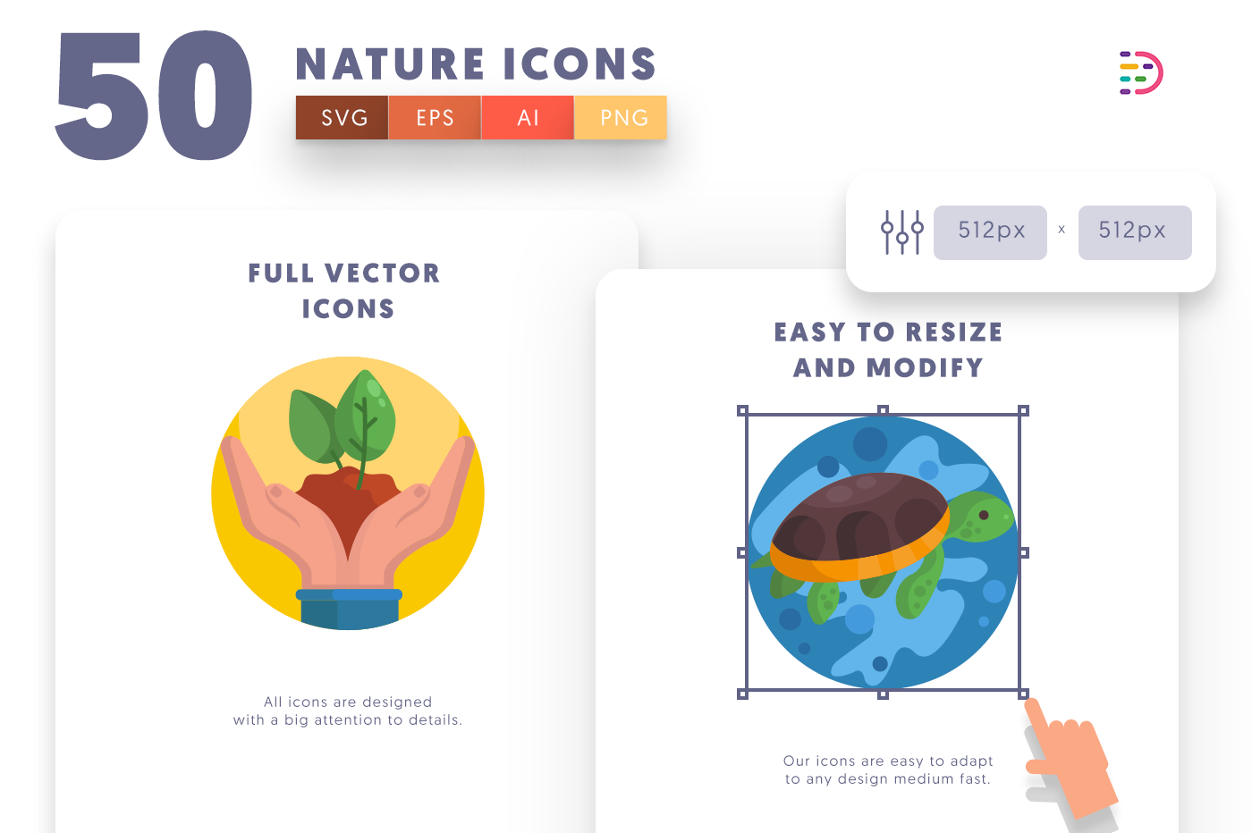 Full vector 50 Nature Icons