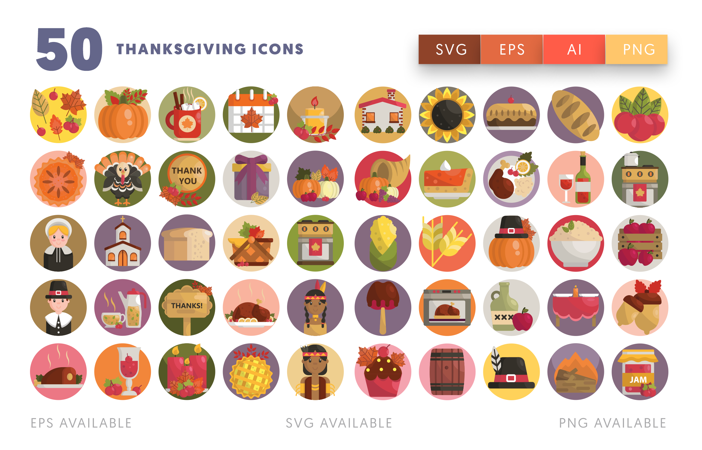 50 Thanksgiving Icons