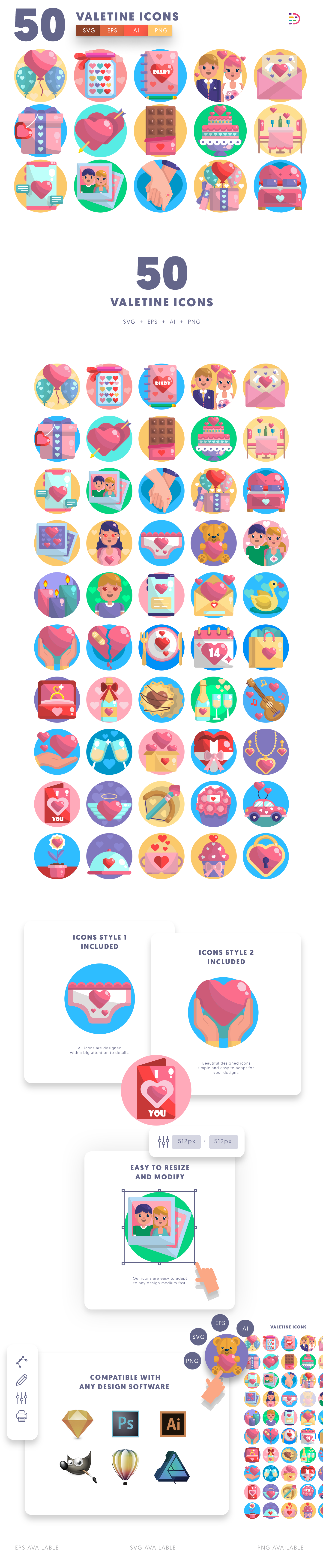 Compatible Valentines Icons pack