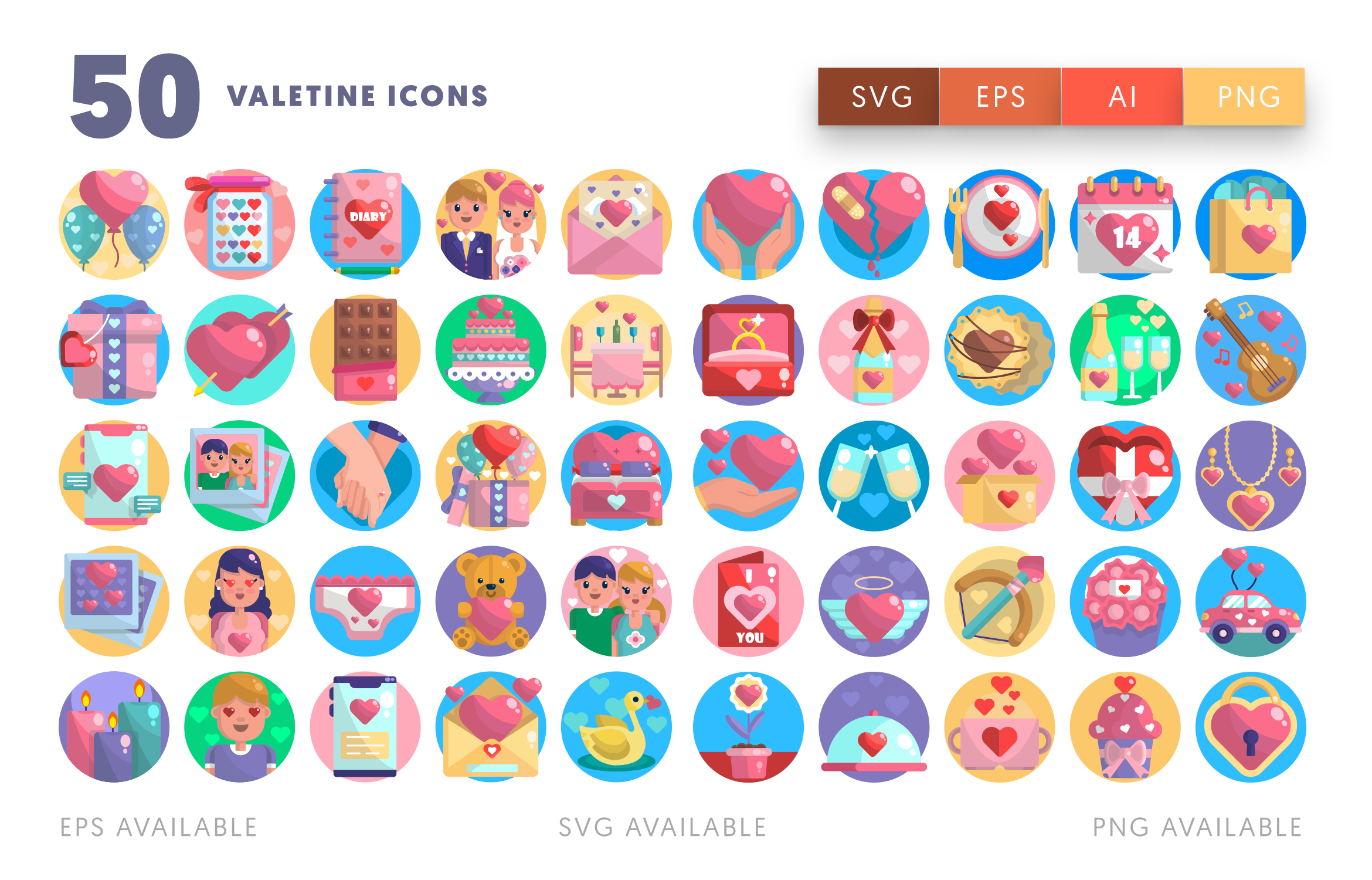 50 Valentines Icons