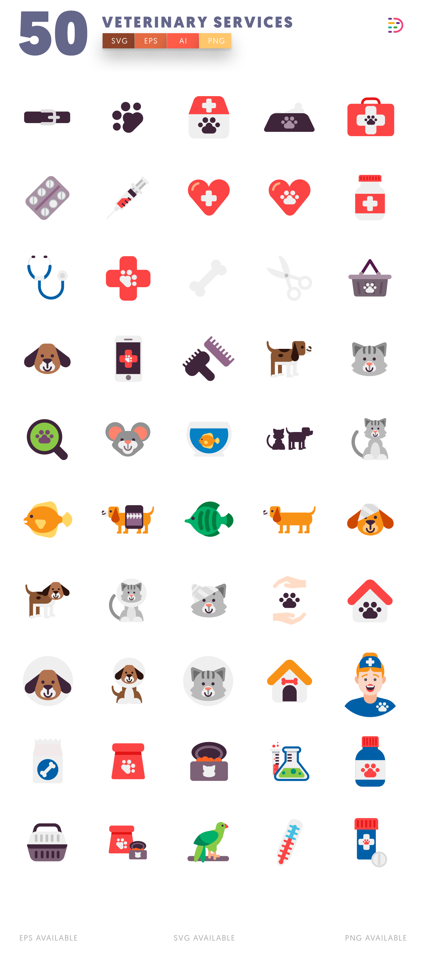 Full vector Veterinary Icons