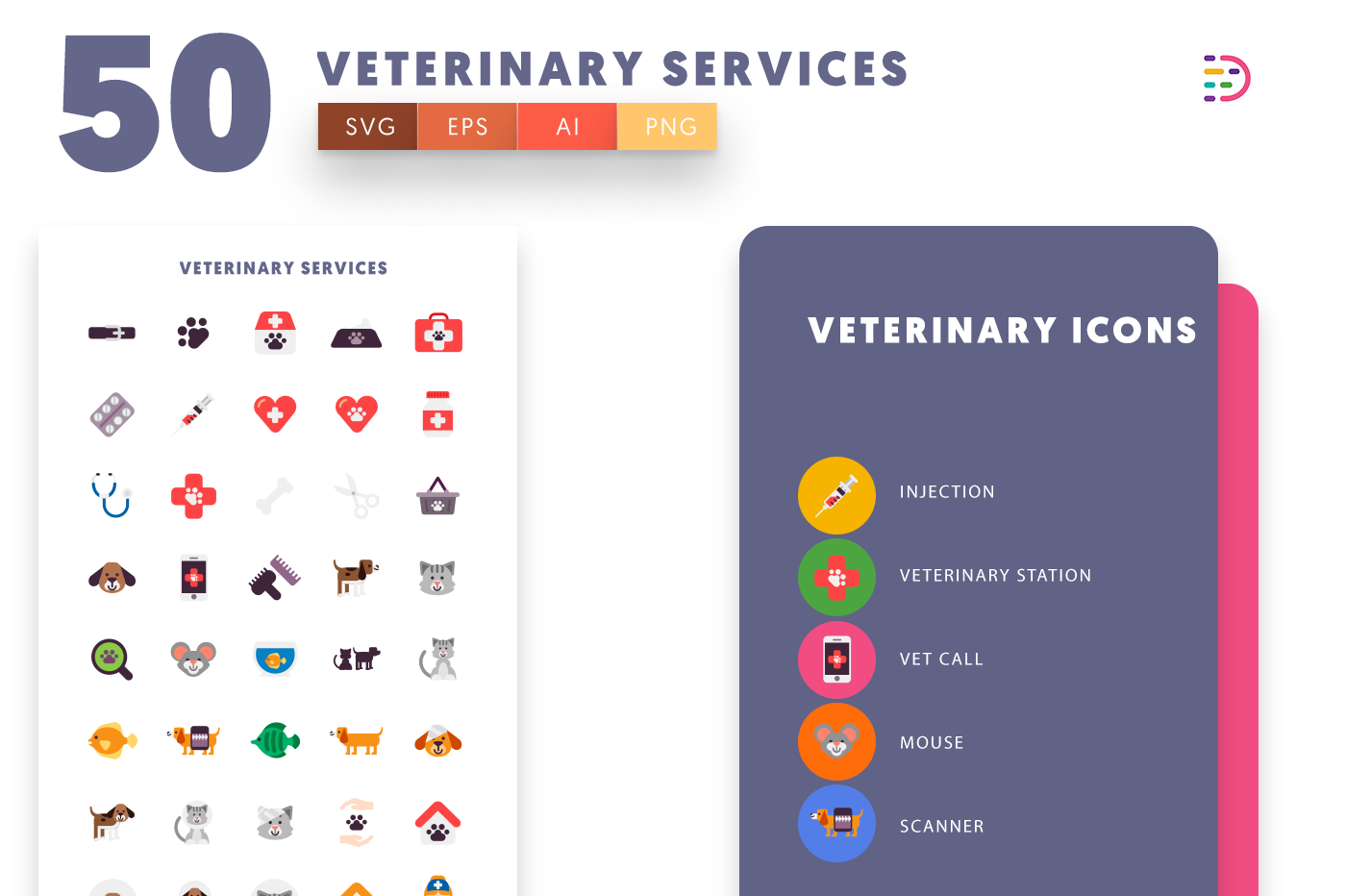 Customizable and vector Veterinary Icons
