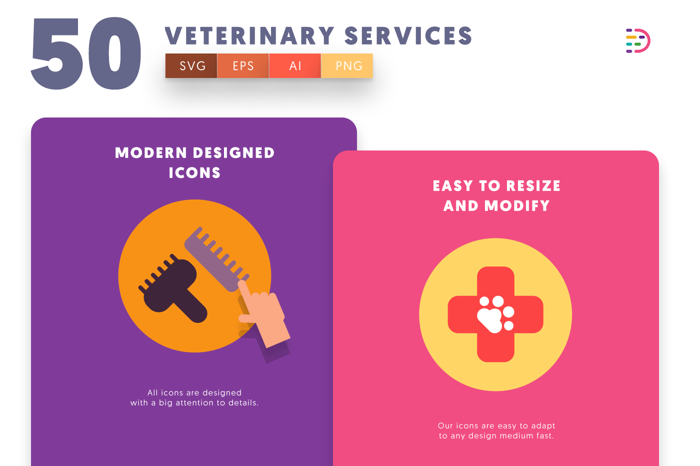 Drag and drop vector Veterinary Icons