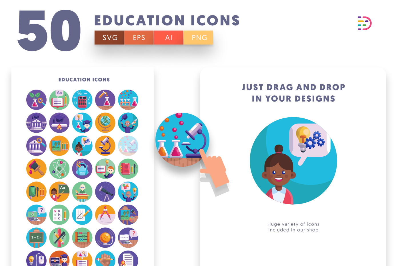 Drag and drop vector Back to School Icons 