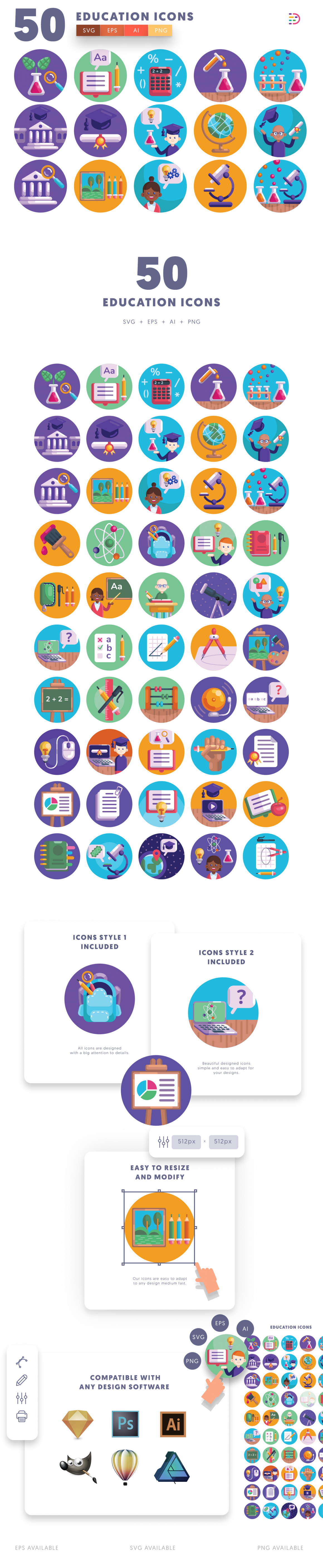50 School Icons - Dighital Icons | Premium Icon Sets For All Your Designs!